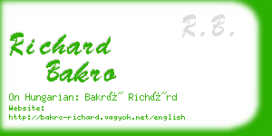 richard bakro business card